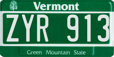 VT license plate ZYR913