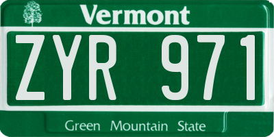 VT license plate ZYR971