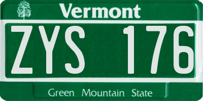 VT license plate ZYS176