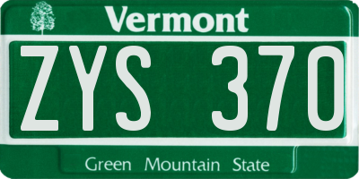 VT license plate ZYS370