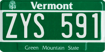 VT license plate ZYS591