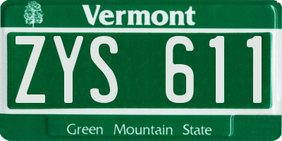 VT license plate ZYS611