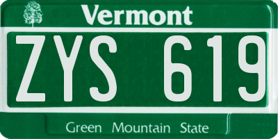 VT license plate ZYS619