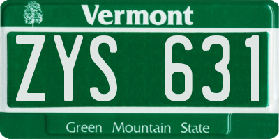 VT license plate ZYS631