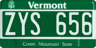 VT license plate ZYS656