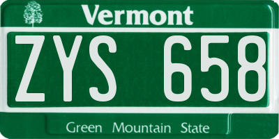 VT license plate ZYS658