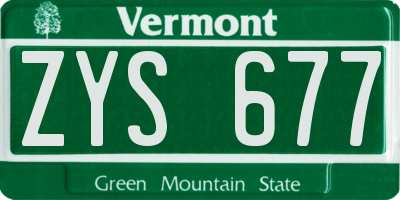 VT license plate ZYS677