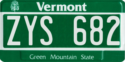 VT license plate ZYS682