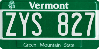 VT license plate ZYS827