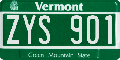 VT license plate ZYS901