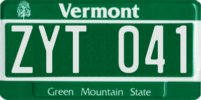 VT license plate ZYT041
