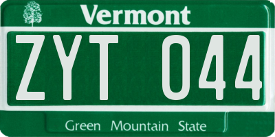 VT license plate ZYT044