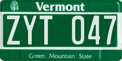 VT license plate ZYT047