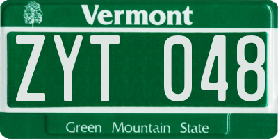 VT license plate ZYT048