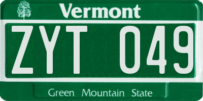 VT license plate ZYT049
