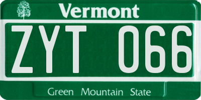 VT license plate ZYT066