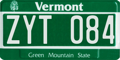 VT license plate ZYT084