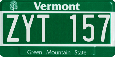 VT license plate ZYT157
