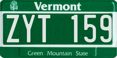 VT license plate ZYT159
