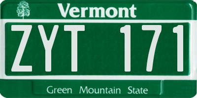 VT license plate ZYT171