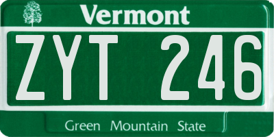 VT license plate ZYT246
