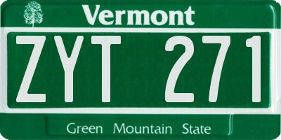 VT license plate ZYT271