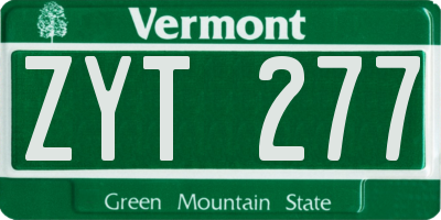 VT license plate ZYT277