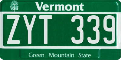 VT license plate ZYT339