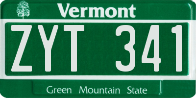 VT license plate ZYT341