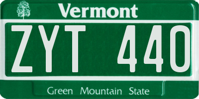 VT license plate ZYT440