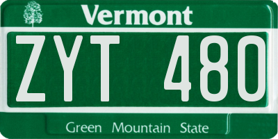 VT license plate ZYT480