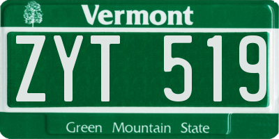 VT license plate ZYT519