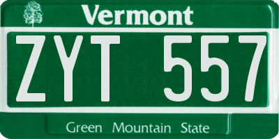VT license plate ZYT557
