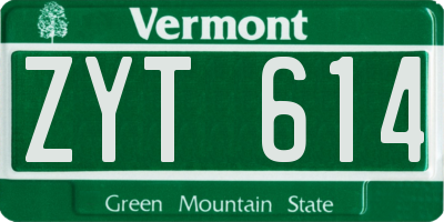 VT license plate ZYT614