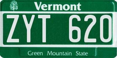 VT license plate ZYT620