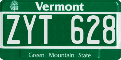 VT license plate ZYT628
