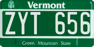VT license plate ZYT656