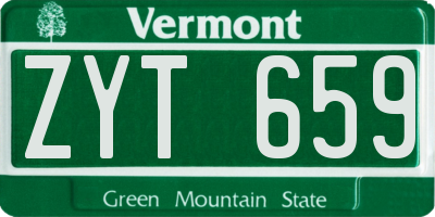 VT license plate ZYT659