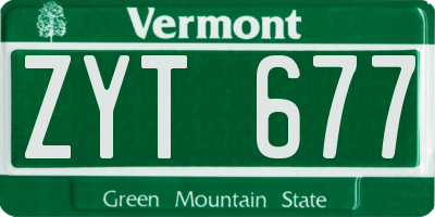 VT license plate ZYT677