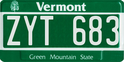 VT license plate ZYT683