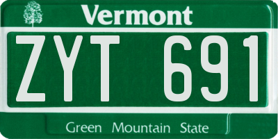 VT license plate ZYT691