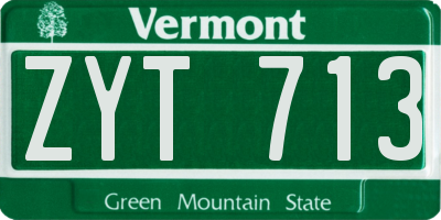 VT license plate ZYT713