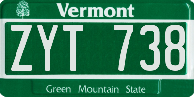 VT license plate ZYT738