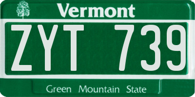 VT license plate ZYT739