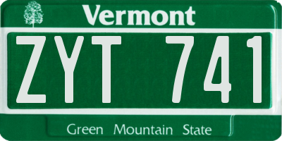 VT license plate ZYT741