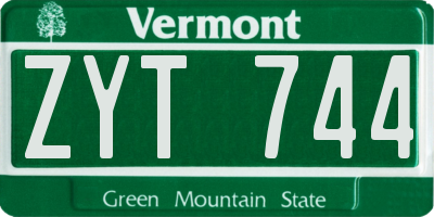 VT license plate ZYT744