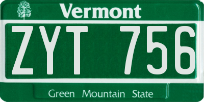 VT license plate ZYT756