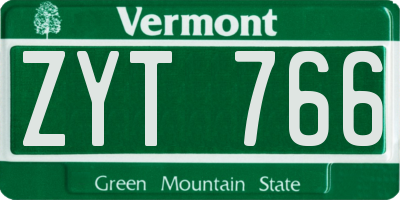 VT license plate ZYT766