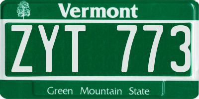 VT license plate ZYT773