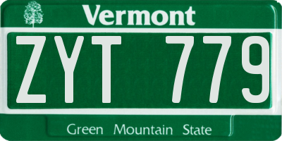 VT license plate ZYT779